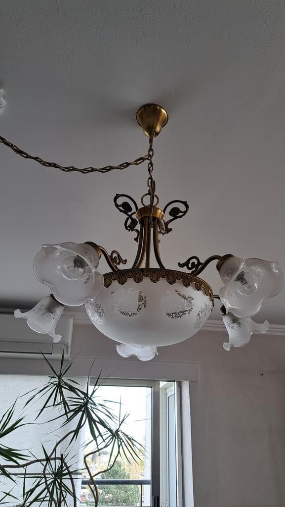 Antieke art deco kroonluchter, Huis en Inrichting, Lampen | Kroonluchters, Ophalen