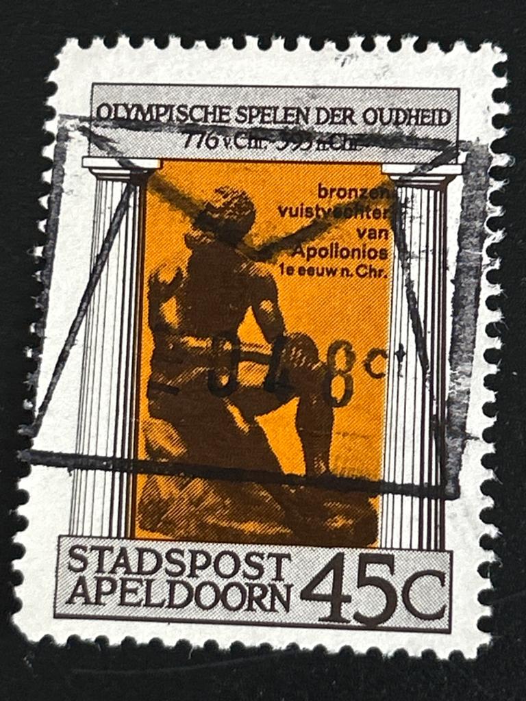 Stadspost Apeldoorn Olympische Spelen Postzegel, Postzegels en Munten, Postzegels | Nederland, Gestempeld, Na 1940, Ophalen of Verzenden