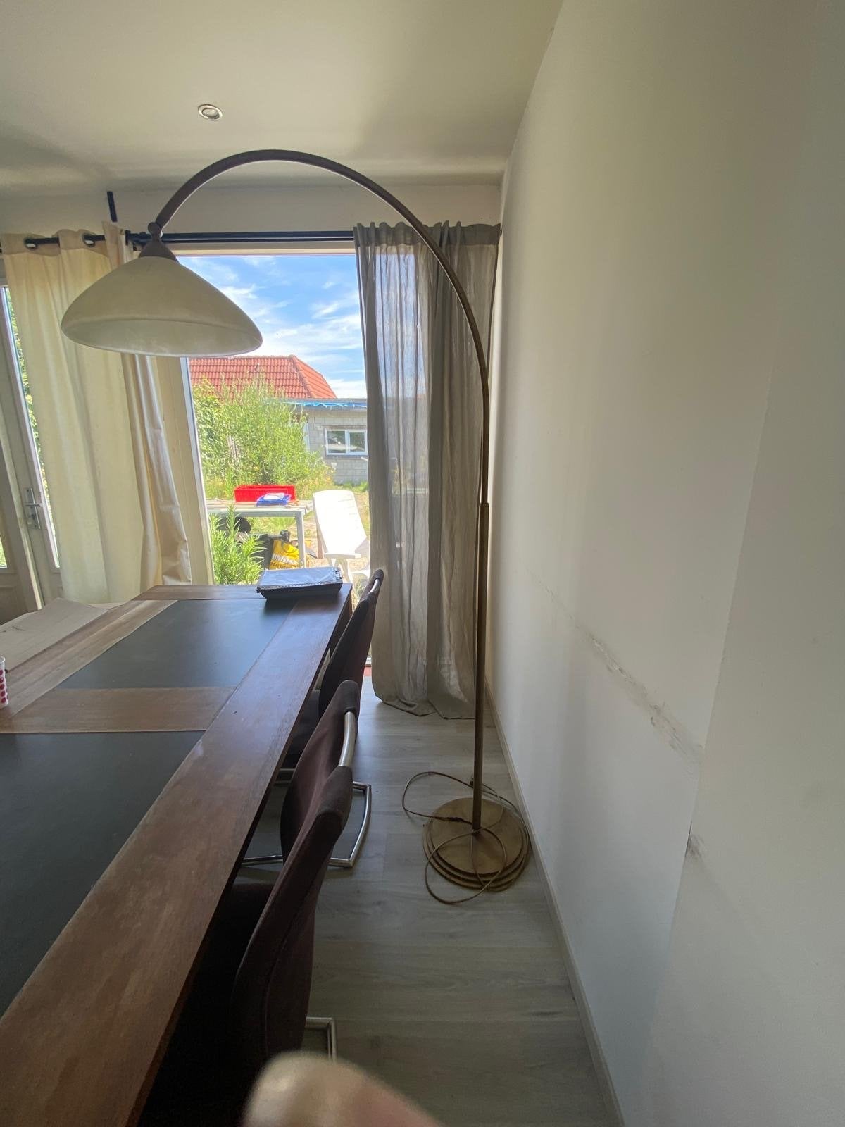 Stijlvolle booglamp met schakelaar, Huis en Inrichting, Lampen | Vloerlampen, Gebruikt, 200 cm of meer, Metaal, E27 (groot)