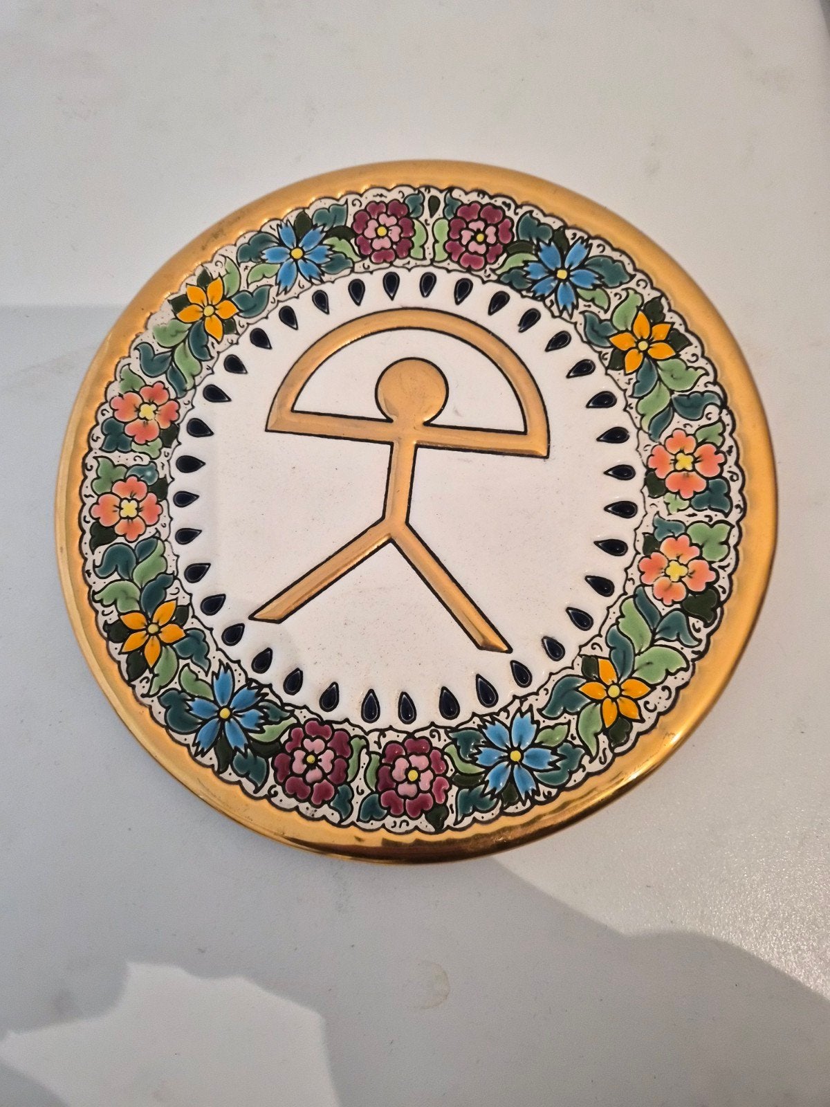 Decoratieve wandplaat Artecer, handgeschilderd, Ophalen of Verzenden