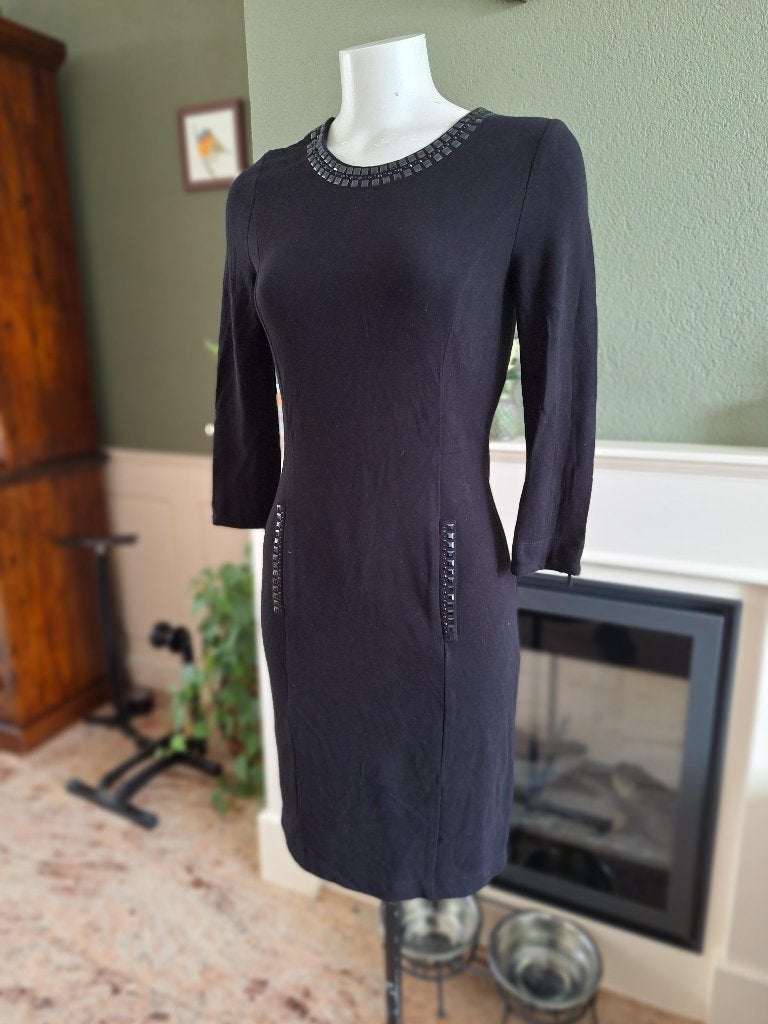 Gerard Darel jurk zwart steentjes XS S 34 36, Kleding | Dames, Jurken, Gerard Darel, Verzenden, Zwart, Zo goed als nieuw