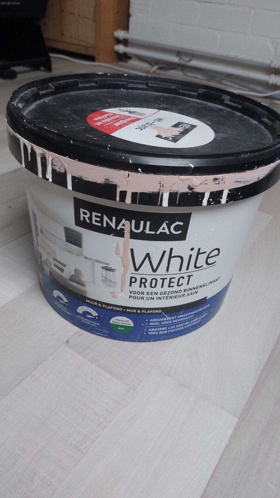 Oud Roze Latex Muurverf - 5 Liter, Doe-het-zelf en Verbouw, Ophalen, 5 tot 10 liter, Nieuw, Verf