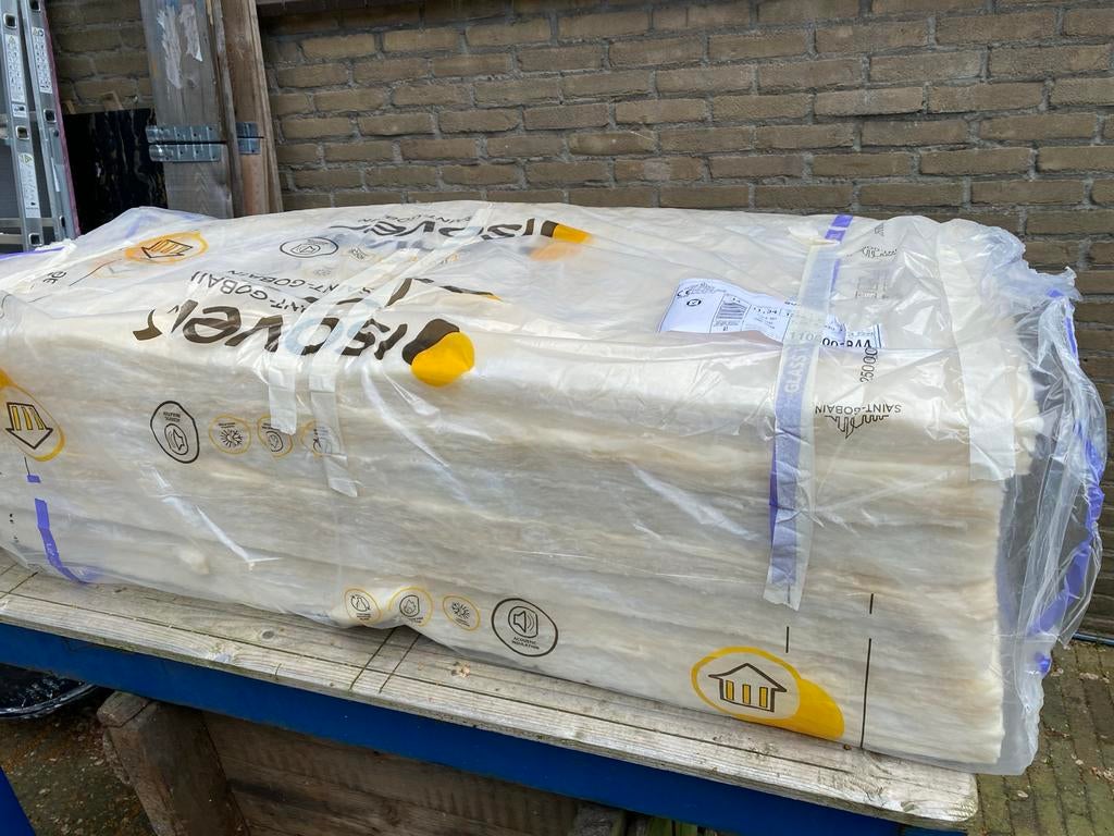 Half pak glaswol isolatie (5,6 m²), Ophalen, 10 tot 15 m², 12 cm of meer, Nieuw