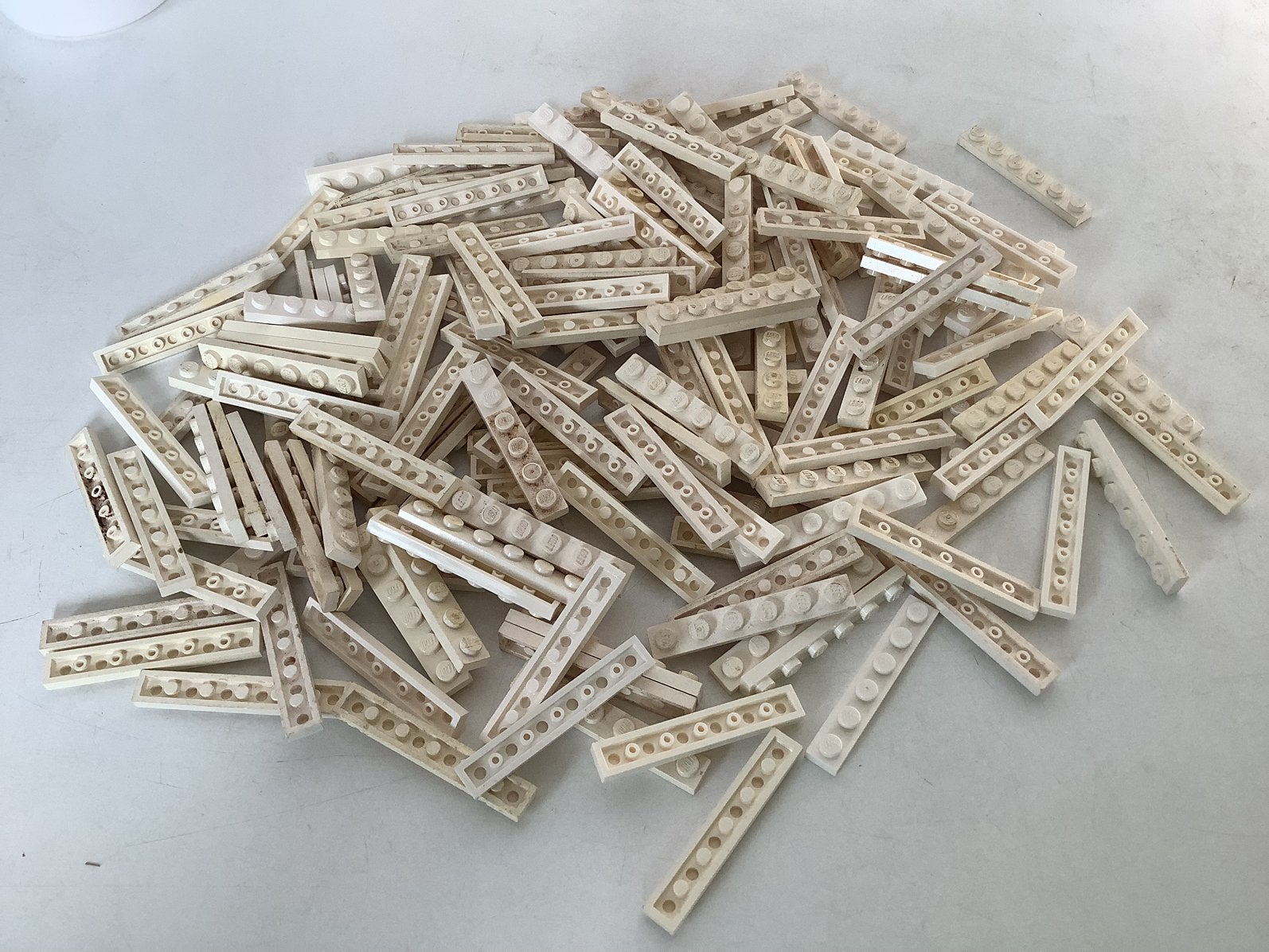 Lego plaat 1x6 wit, Ophalen of Verzenden, Gebruikt, Losse stenen, Lego