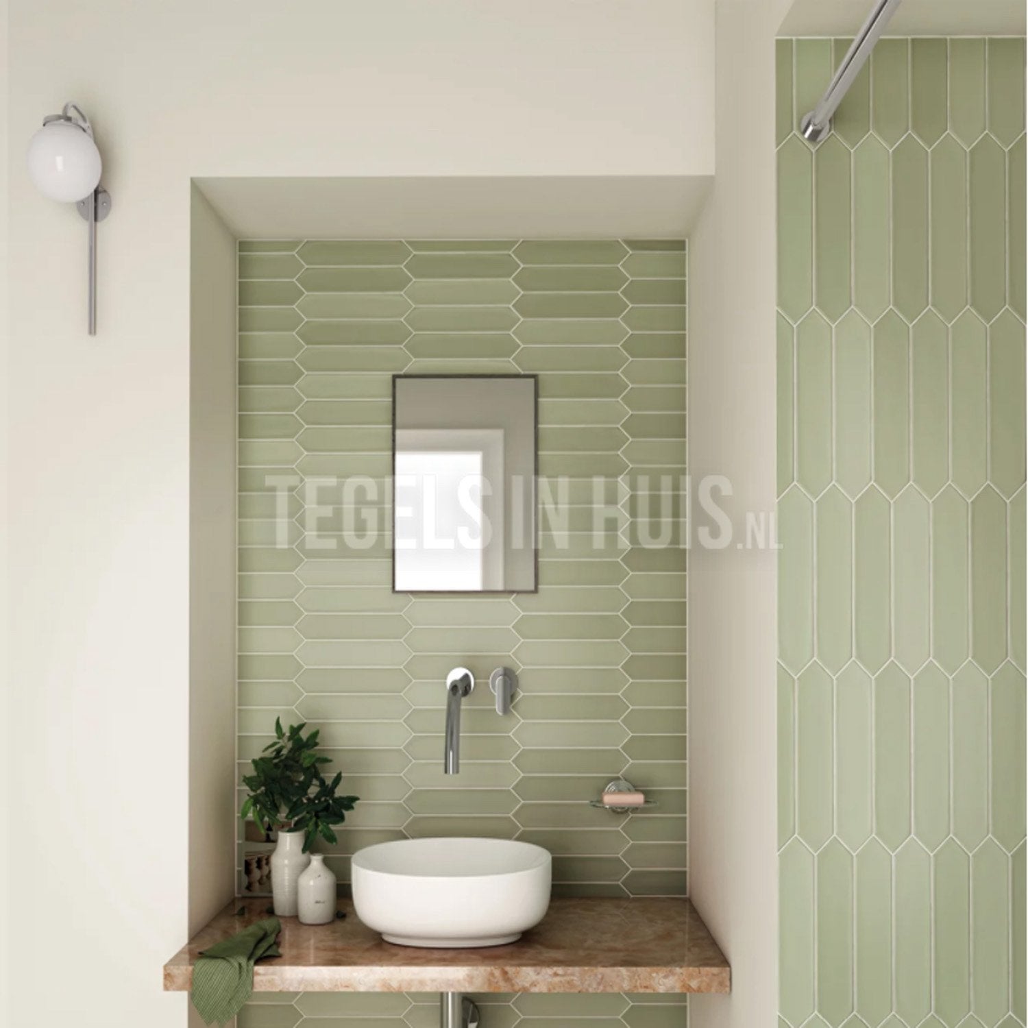 Wandtegel Haxagon Lanse Bahia Licht Groen, Nieuw, 20 tot 40 cm, Minder dan 5 m², Wandtegels