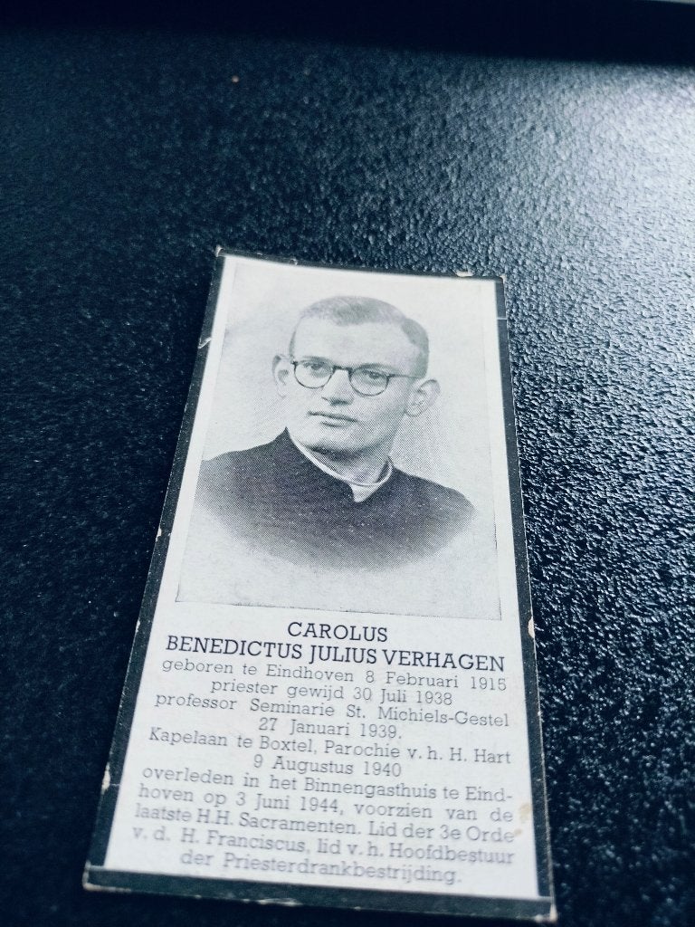 Bidprentje Kapelaan Verhagen Boxtel St. Michiels-Gestel, Verzamelen, Ophalen of Verzenden