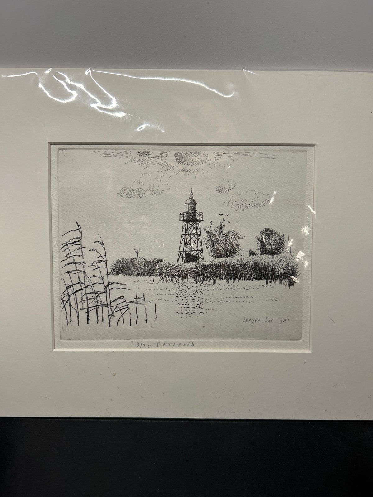 Herman Berserik Ets Strijen-Sas 1988, Ophalen, Landschap, 1950 - 1999, Genummerd