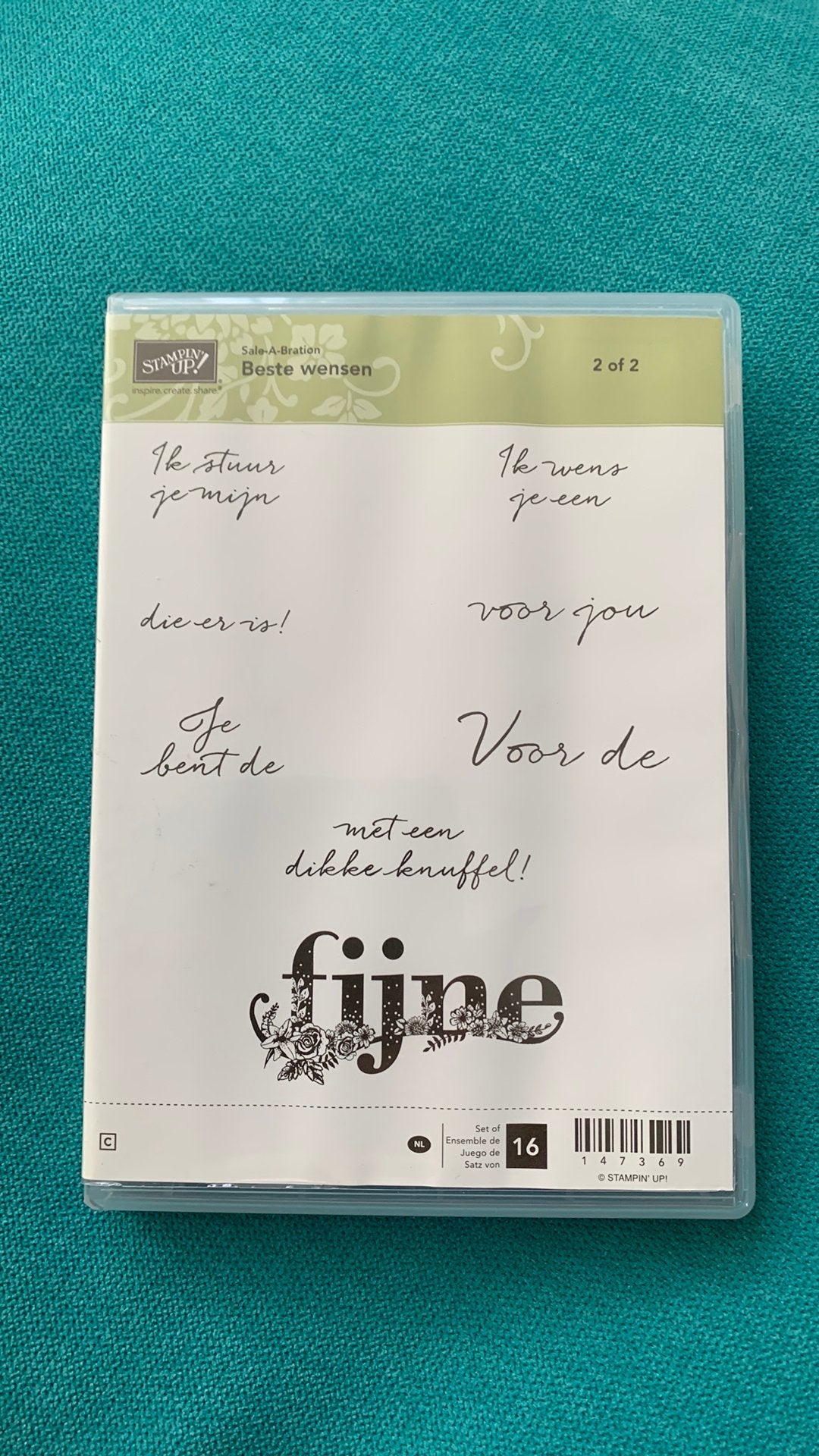 Stampin’Up stempelset : Beste wensen, Hobby en Vrije tijd, Verzenden, Zo goed als nieuw, EZ-mounted stempel