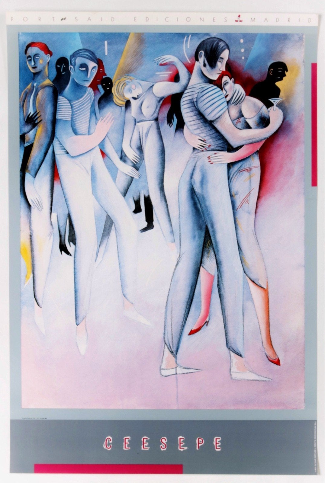 Ceesepe (Christian Poveda) "The Ball" (El Baile), Personages en Fantasiefiguren, Gesigneerd in de plaat, Offsetdruk, Ophalen of Verzenden