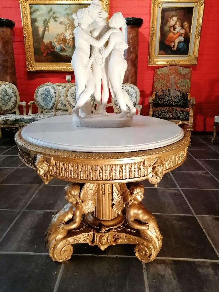 antiek louis XVI gilt hout beelden centertable, Ophalen