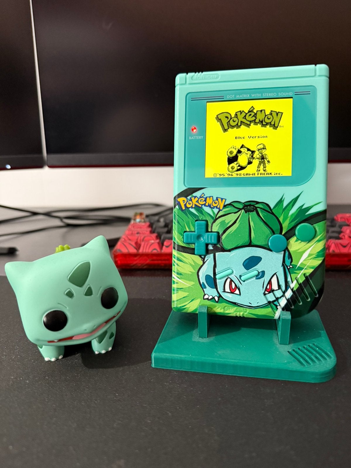 Custom Gameboy DMG Bulbasaur, Spelcomputers en Games, Spelcomputers | Nintendo Game Boy, Ophalen of Verzenden, Zo goed als nieuw
