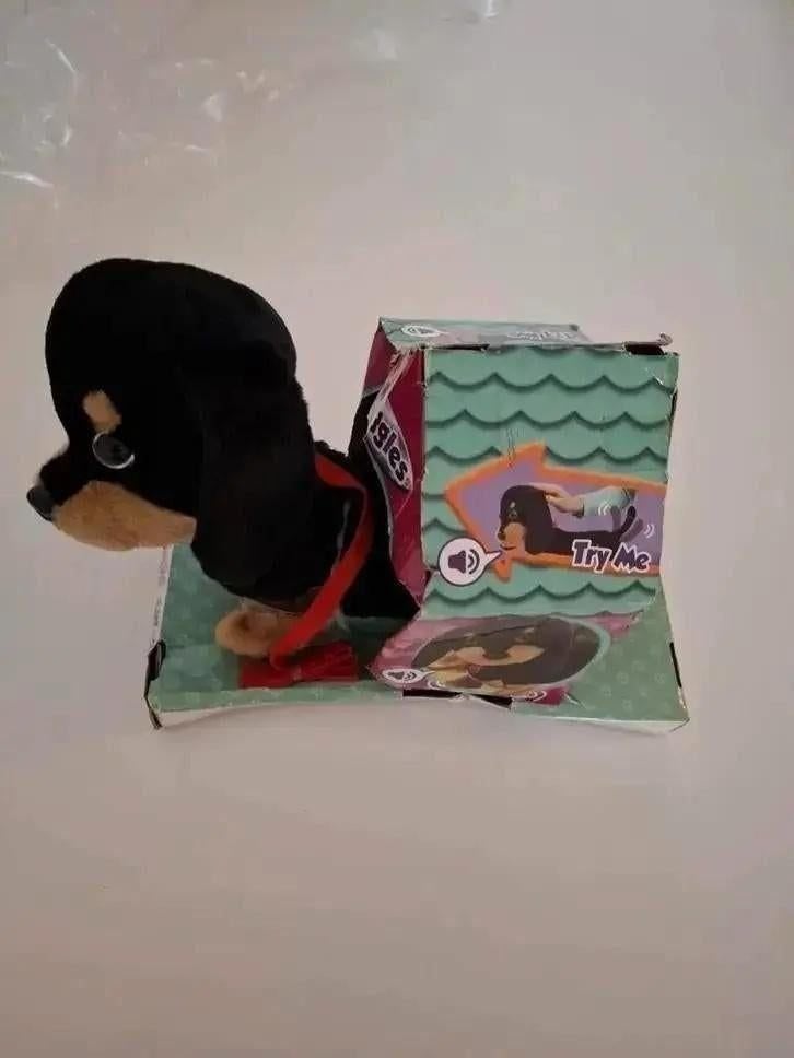 Animagic Waggles Knuffel Hond - Zwart - Interactieve Knuffel, Ophalen of Verzenden, Nieuw, Hond