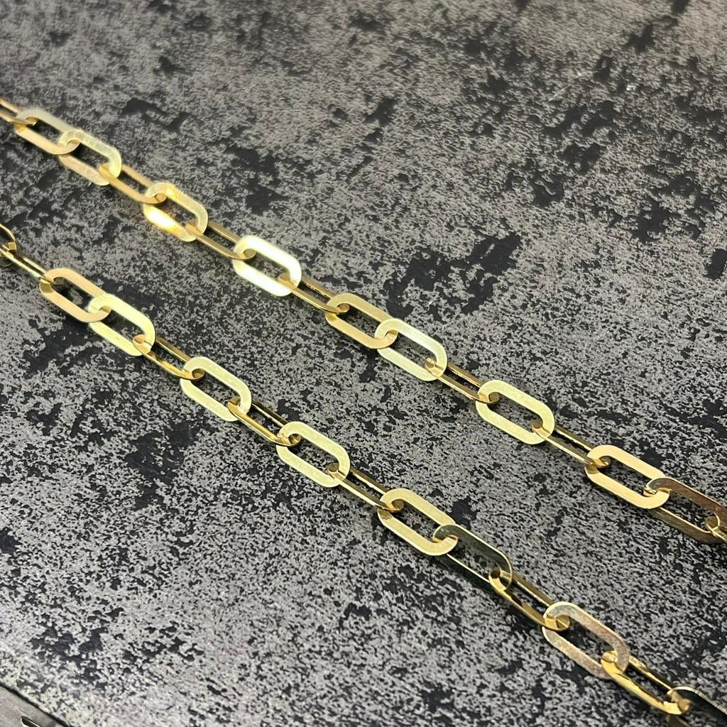 14 karaat gouden ketting collier peperclip schakel, Ophalen of Verzenden, Nieuw, Goud