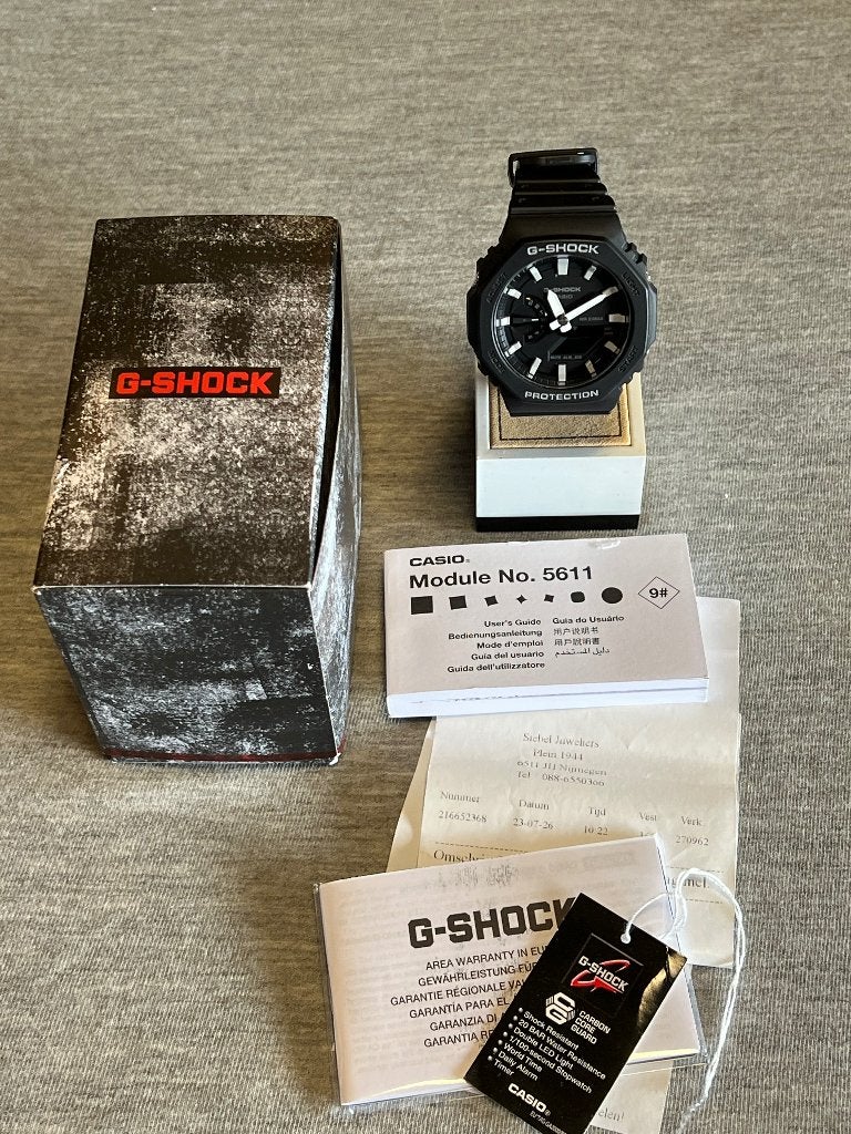 Casio G-Shock 5611 GA-2100 Zwart, Casio, Kunststof, Polshorloge, Kunststof