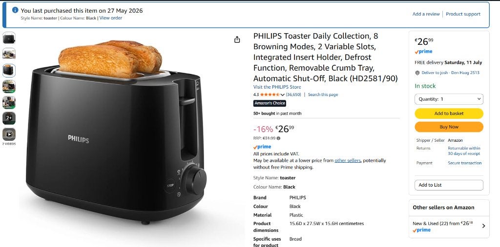Toaster, Ophalen, Nieuw