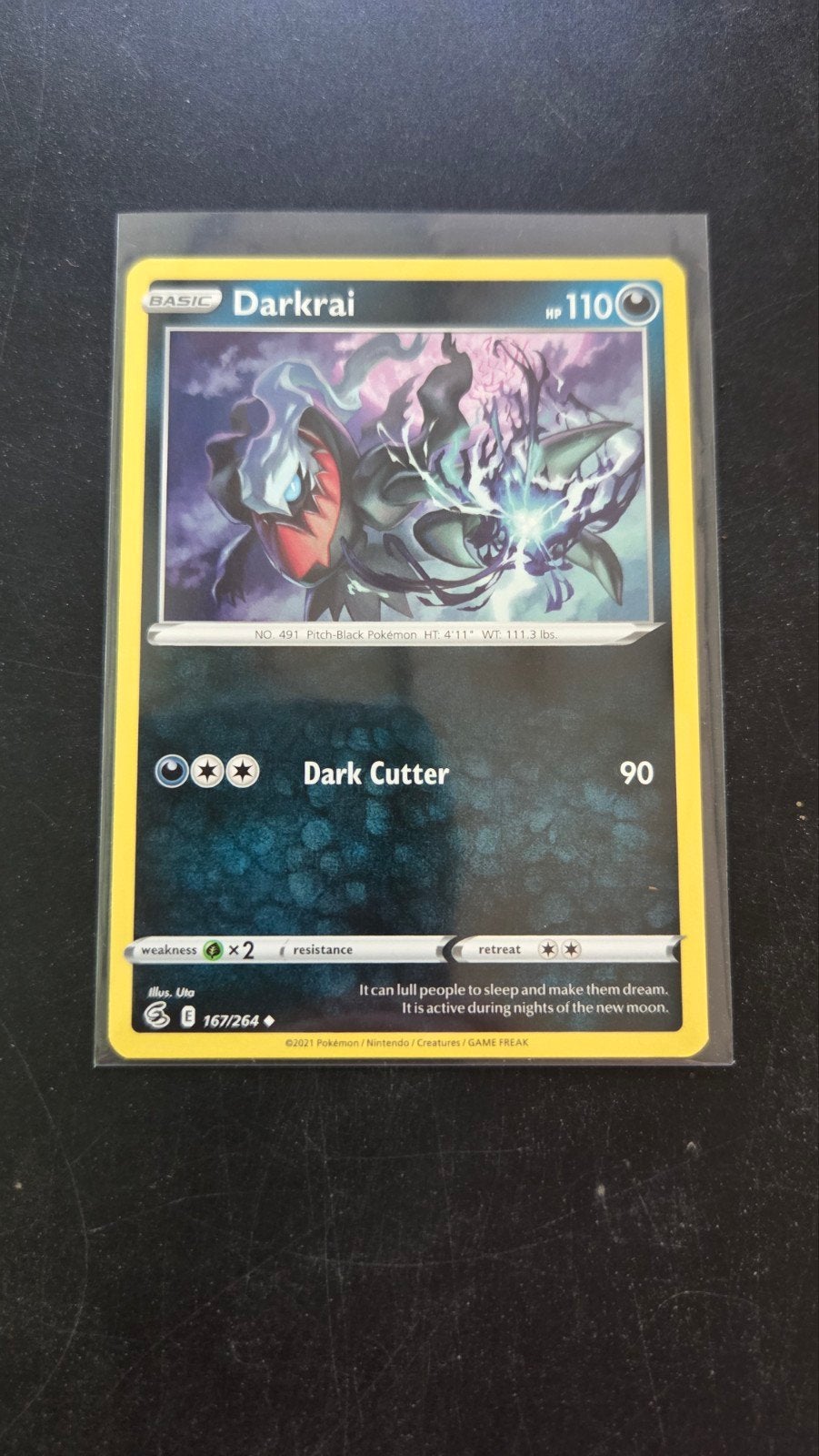 Darkrai 167/264 Fusion Strike Pokémon Kaart, Verzenden, Zo goed als nieuw, Losse kaart