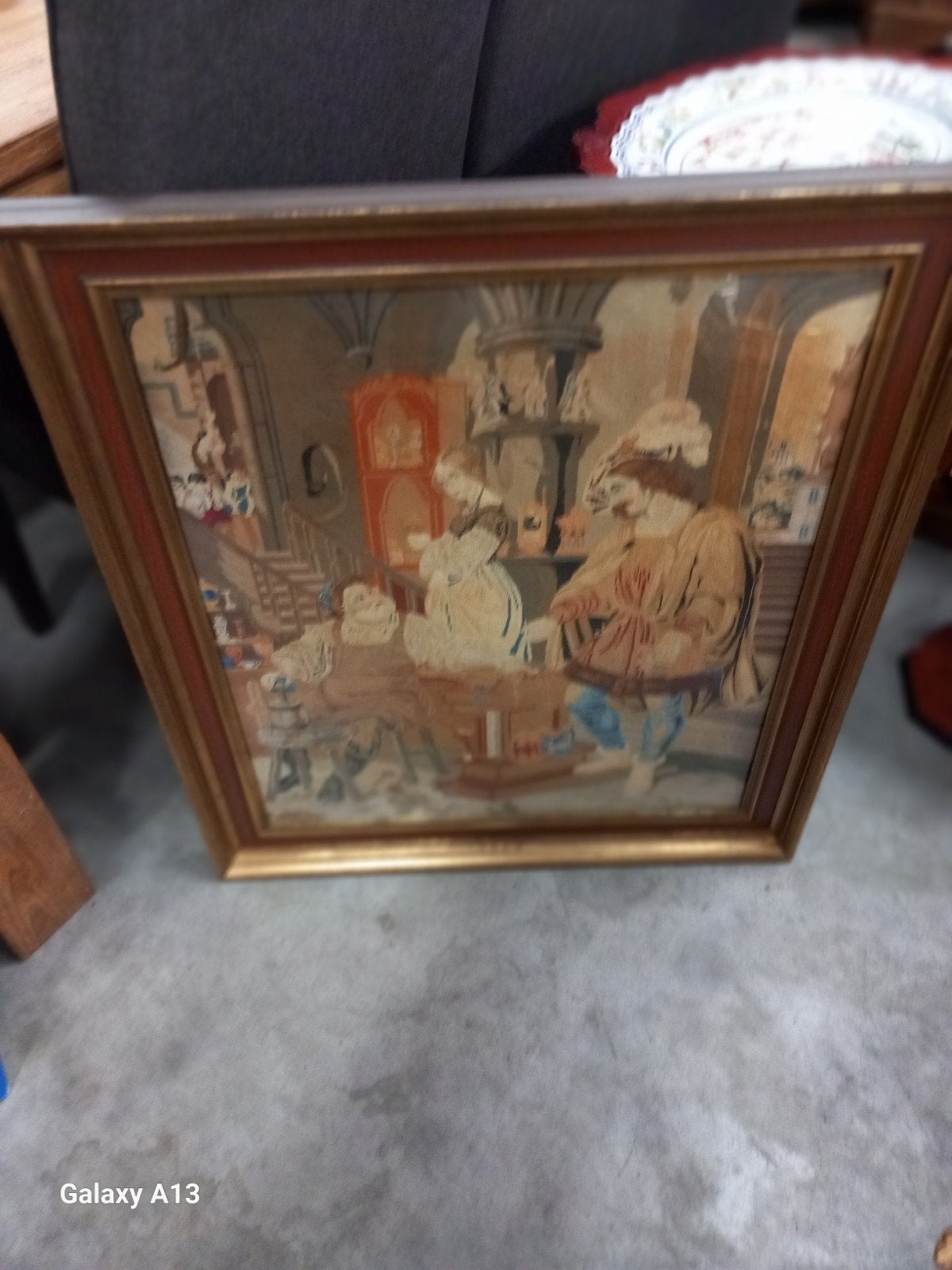 mooie geborduurde schilderij prijs € 15.00, Huis en Inrichting, Ophalen of Verzenden, Zo goed als nieuw, Minder dan 50 cm, Schilderij