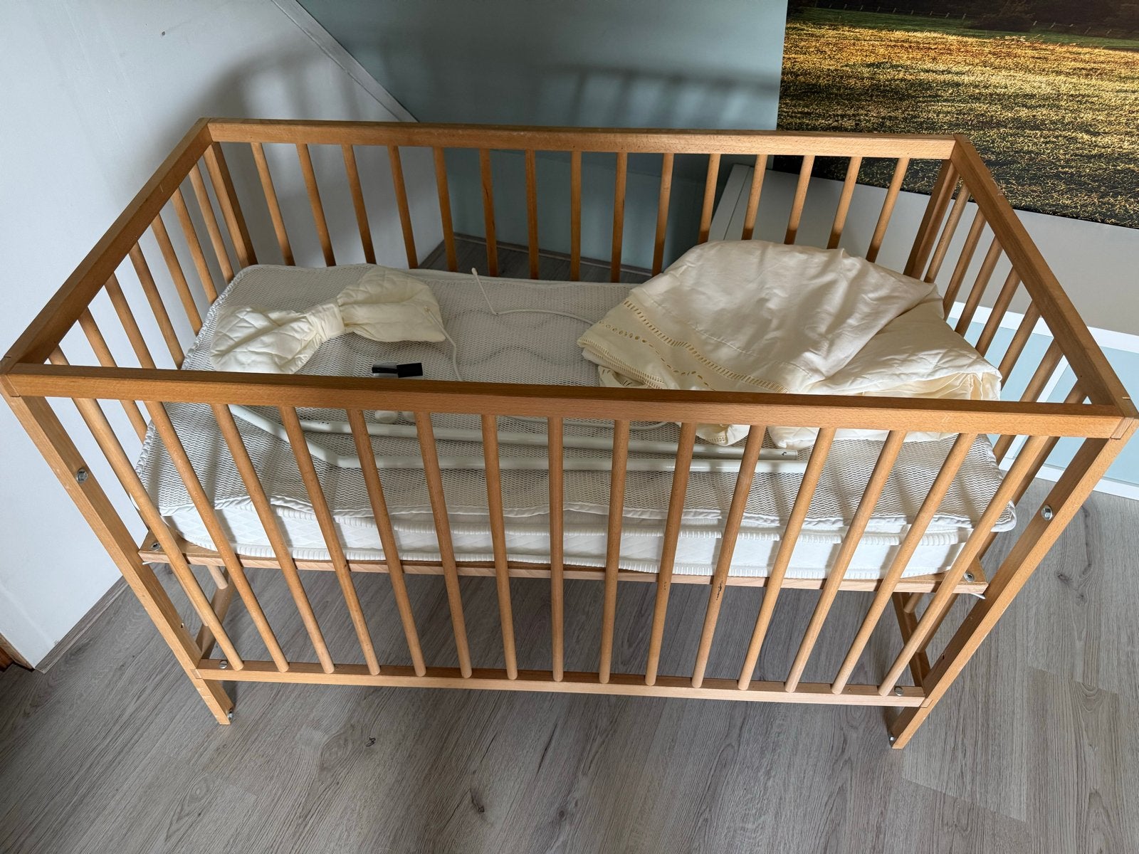 Ikea ledikantje/co sleeper met veel toebehoren, Ophalen, Gebruikt, Ledikant