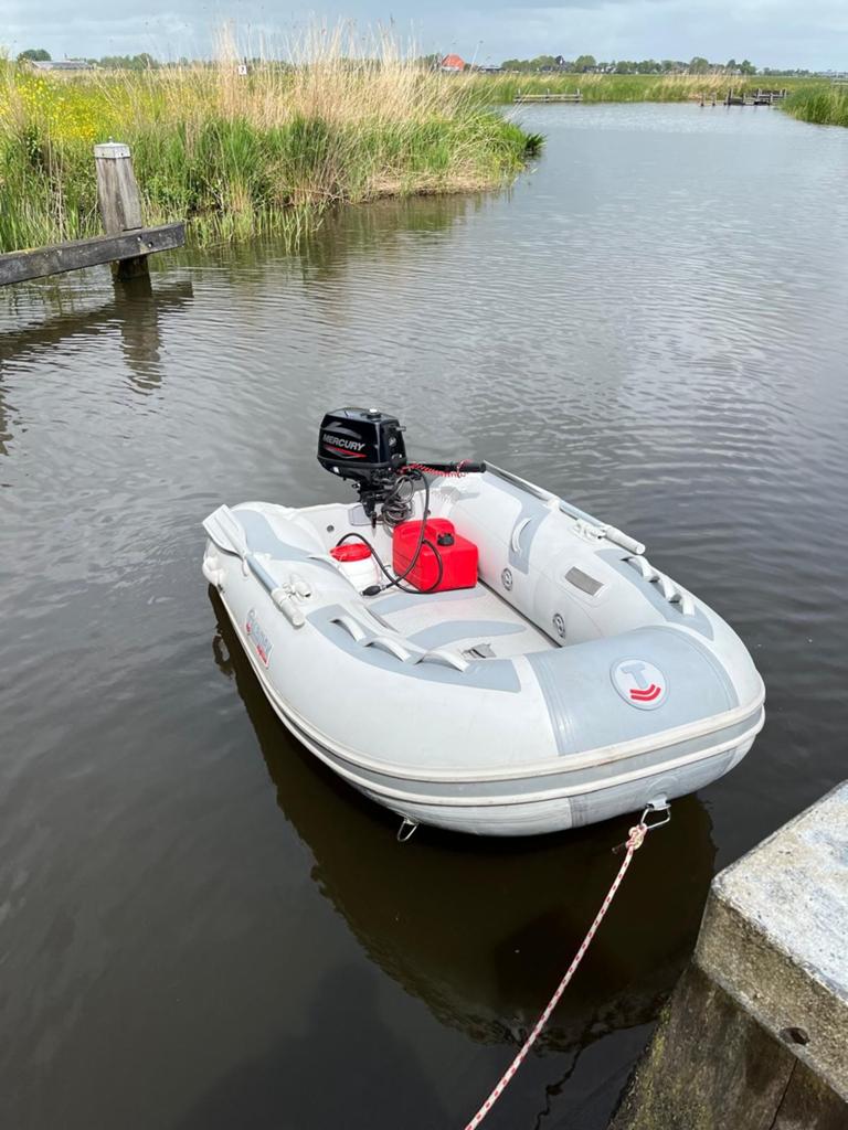 Nette Talamex Highline 250 rubberboot met Mercury 4 pk motor, Watersport en Boten, Rubberboten, Ophalen of Verzenden, Mercury