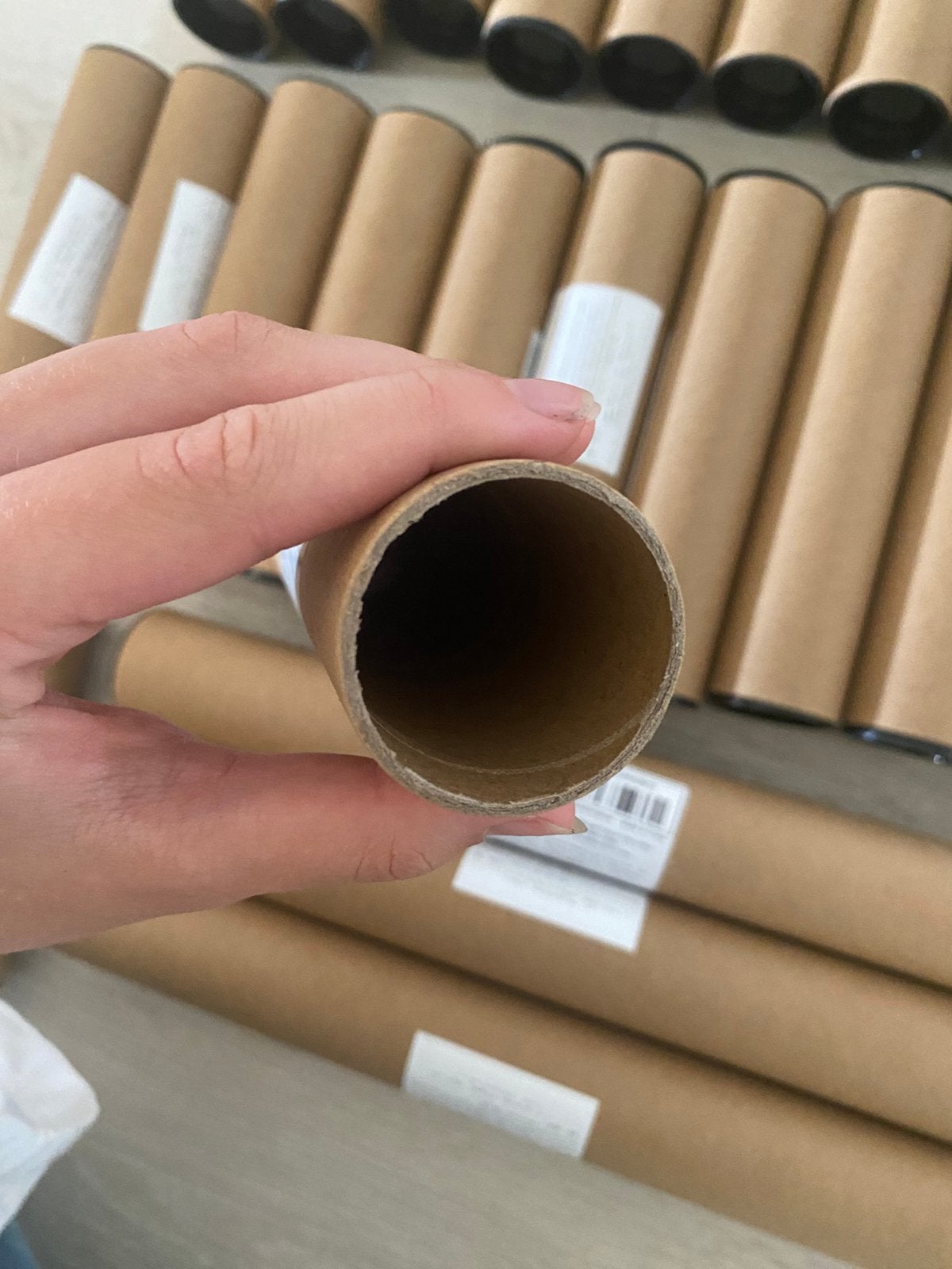 25 lange kartonnen buizen, Ophalen, Overige materialen, Zo goed als nieuw, Minder dan 2 meter