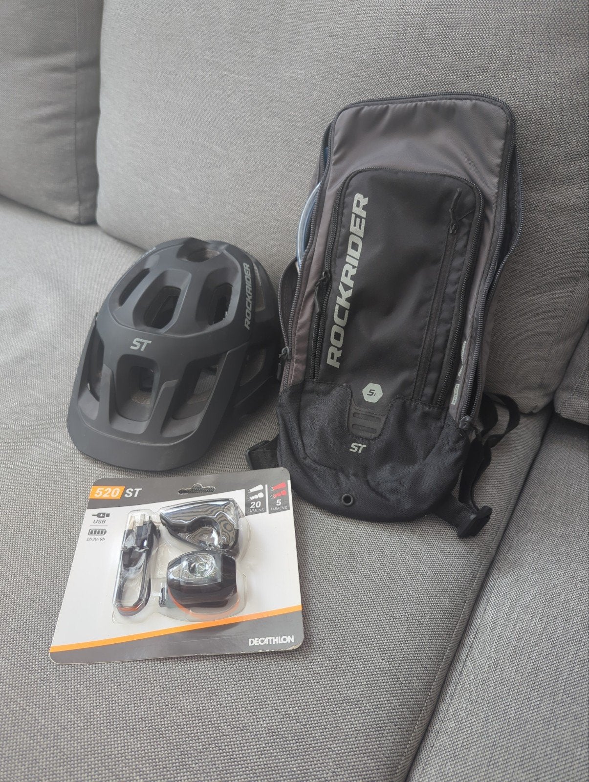 Decathlon fiets Accessoires: Helm, Rugzak, Verlichting, Ophalen of Verzenden, Zo goed als nieuw, Decathlon Rockrider