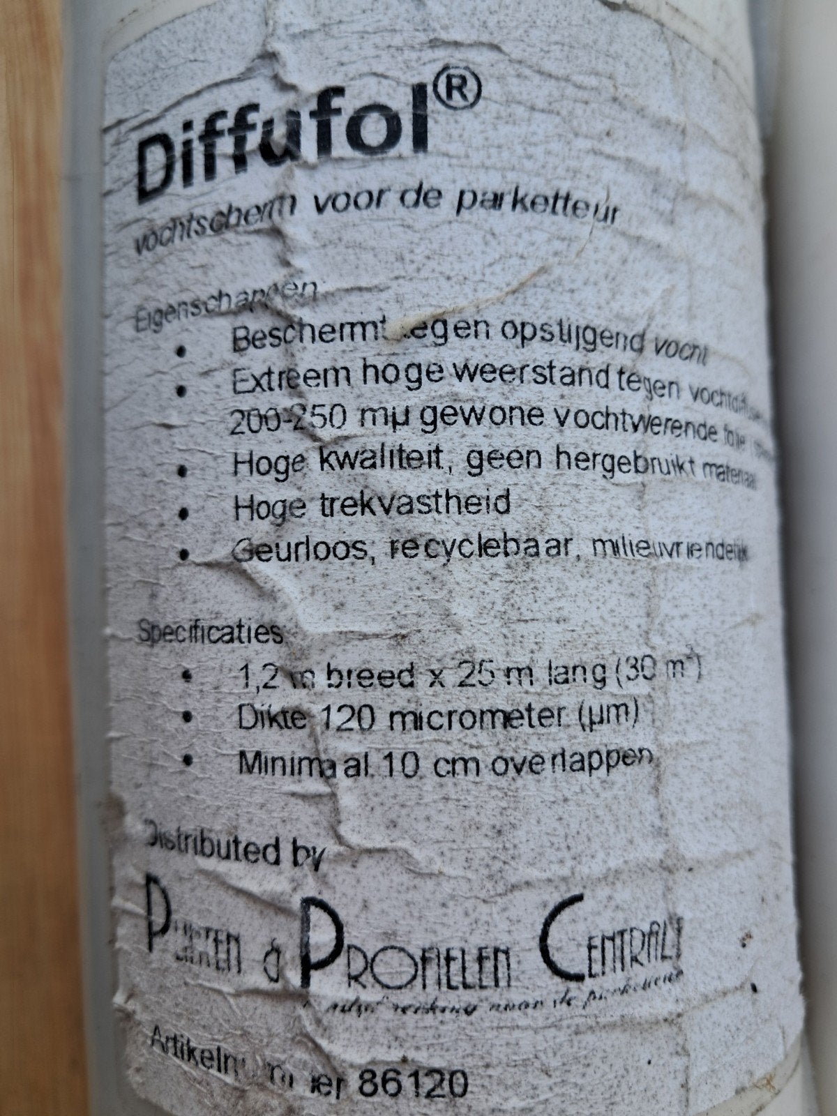 Diffufol vochtscherm rollen, Doe-het-zelf en Verbouw, Isolatie en Afdichting, Overige materialen, Nieuw, 15 m² of meer, Ophalen