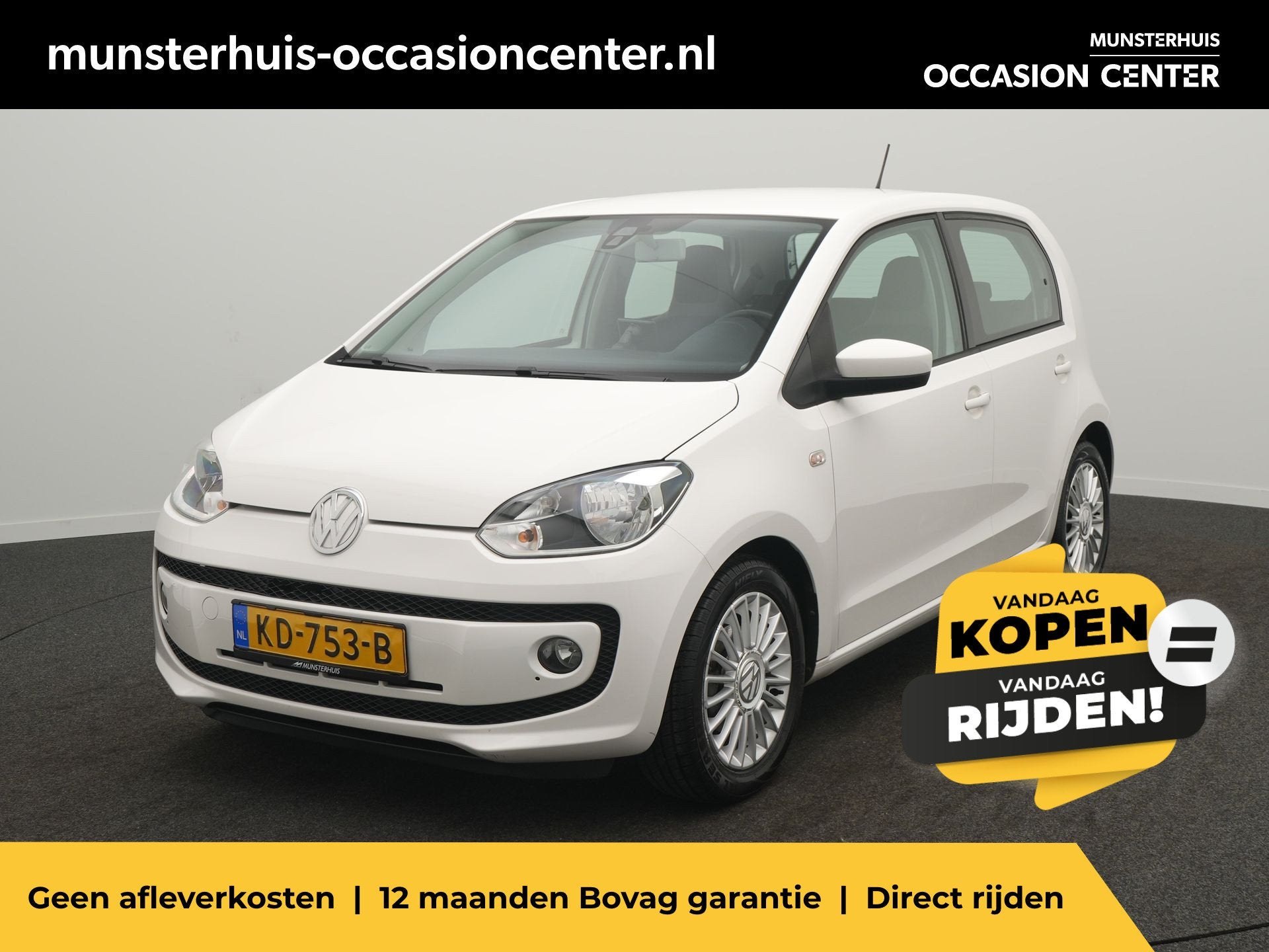 Volkswagen up! 1.0 High Up! BlueMotion - RIJKLAARPRIJS - All, Auto's, Volkswagen, Voorwielaandrijving, 12 maanden, Stof, Gebruikt