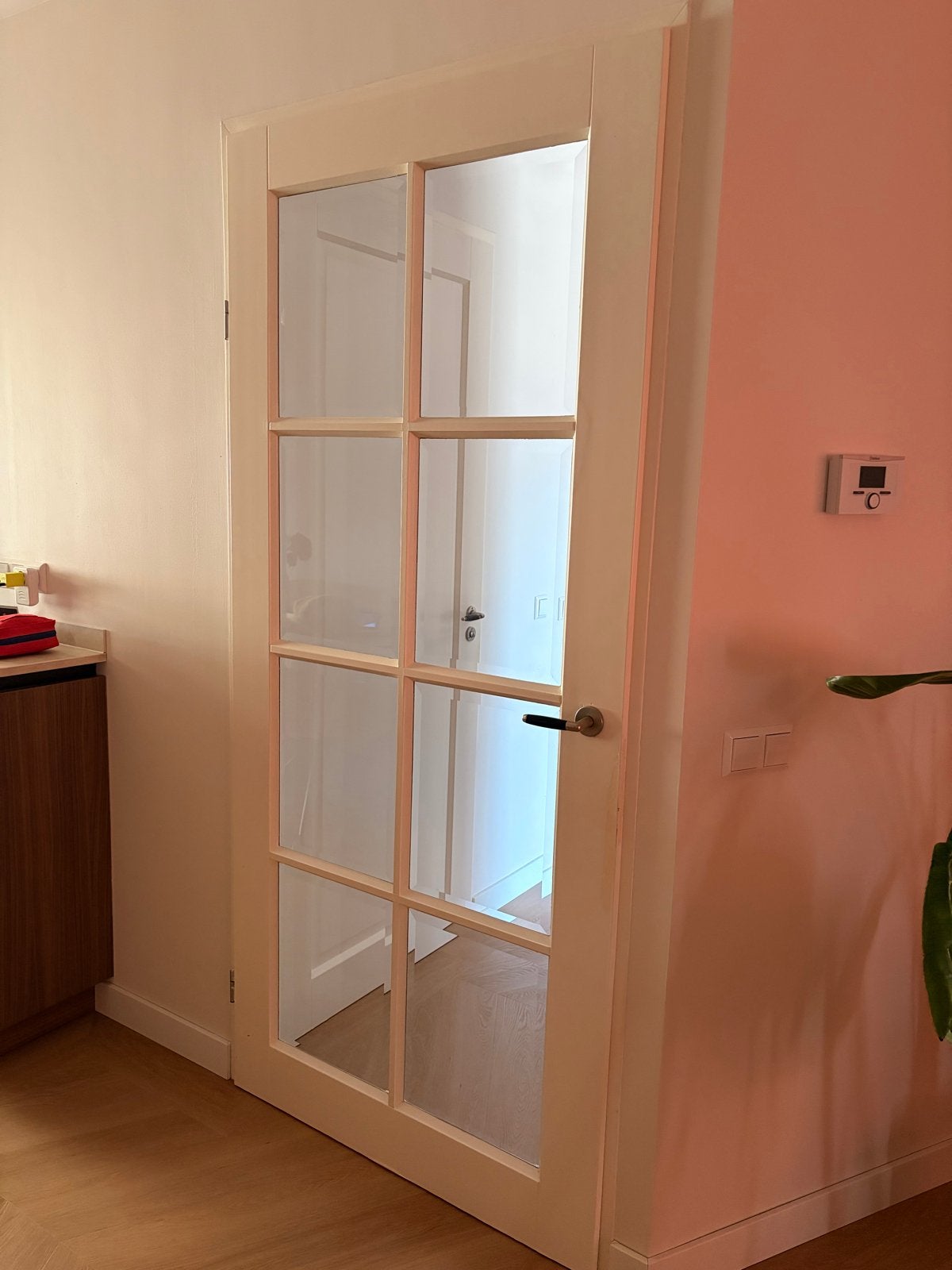 Opdekdeur voor binnen met glas - 95x209,5 cm, Ophalen, Gebruikt, 80 tot 100 cm, Binnendeur