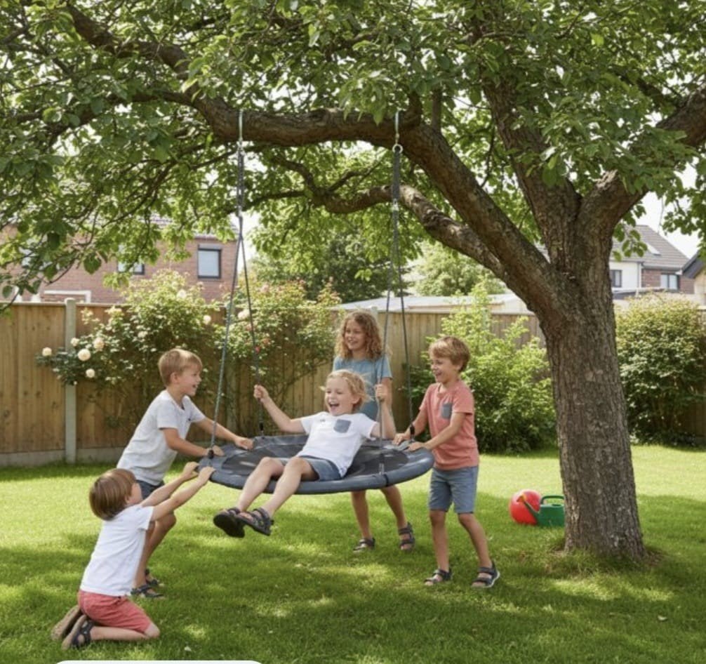 nieuwe zwart/grijze hangschommel 120 cm, Kinderen en Baby's, Ophalen, Nieuw