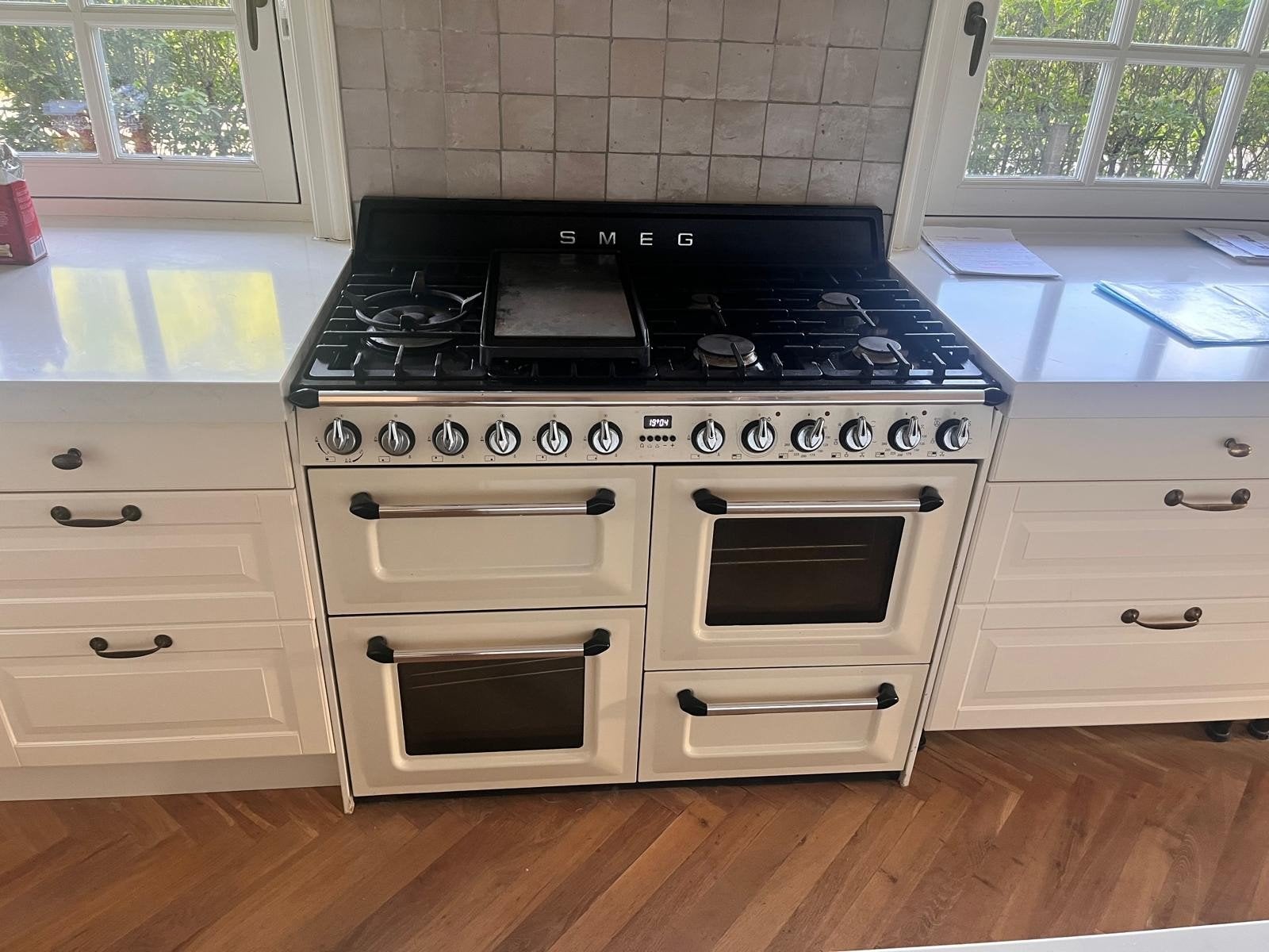 Smeg Fornuis met Dubbele Oven - Crème, Witgoed en Apparatuur, Ovens, Ophalen, Smeg, Oven, 60 cm of meer