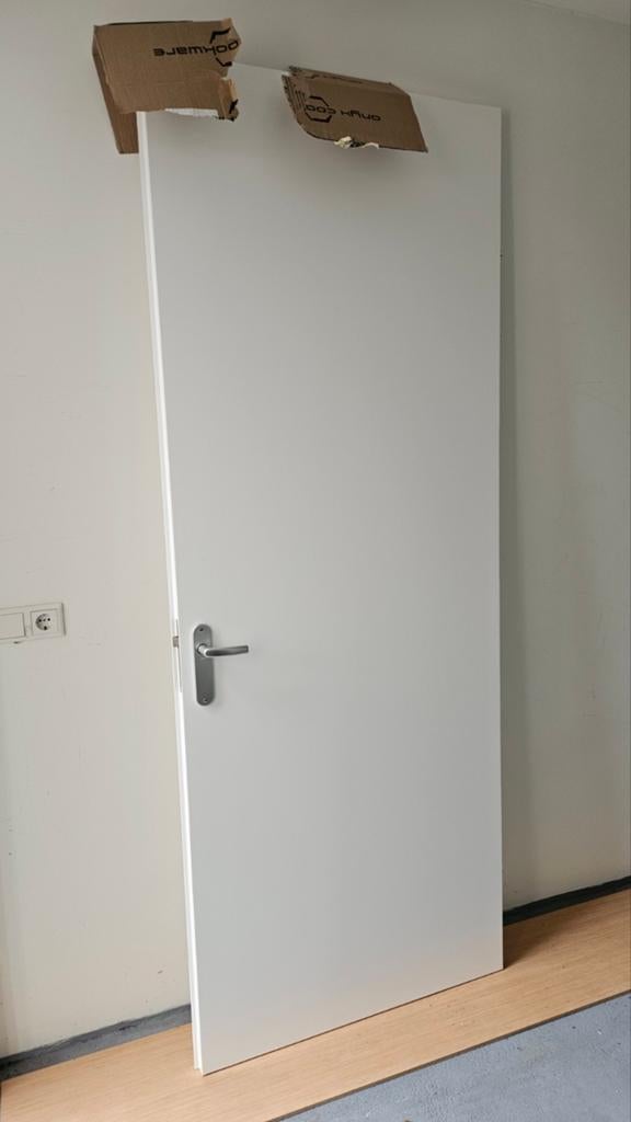Opdekdeur met beslag, Doe-het-zelf en Verbouw, Deuren en Horren, 80 tot 100 cm, 215 cm of meer, Binnendeur, Ophalen of Verzenden