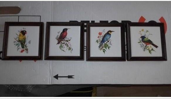 4 x Vogel Tegels, Antiek en Kunst, Ophalen of Verzenden