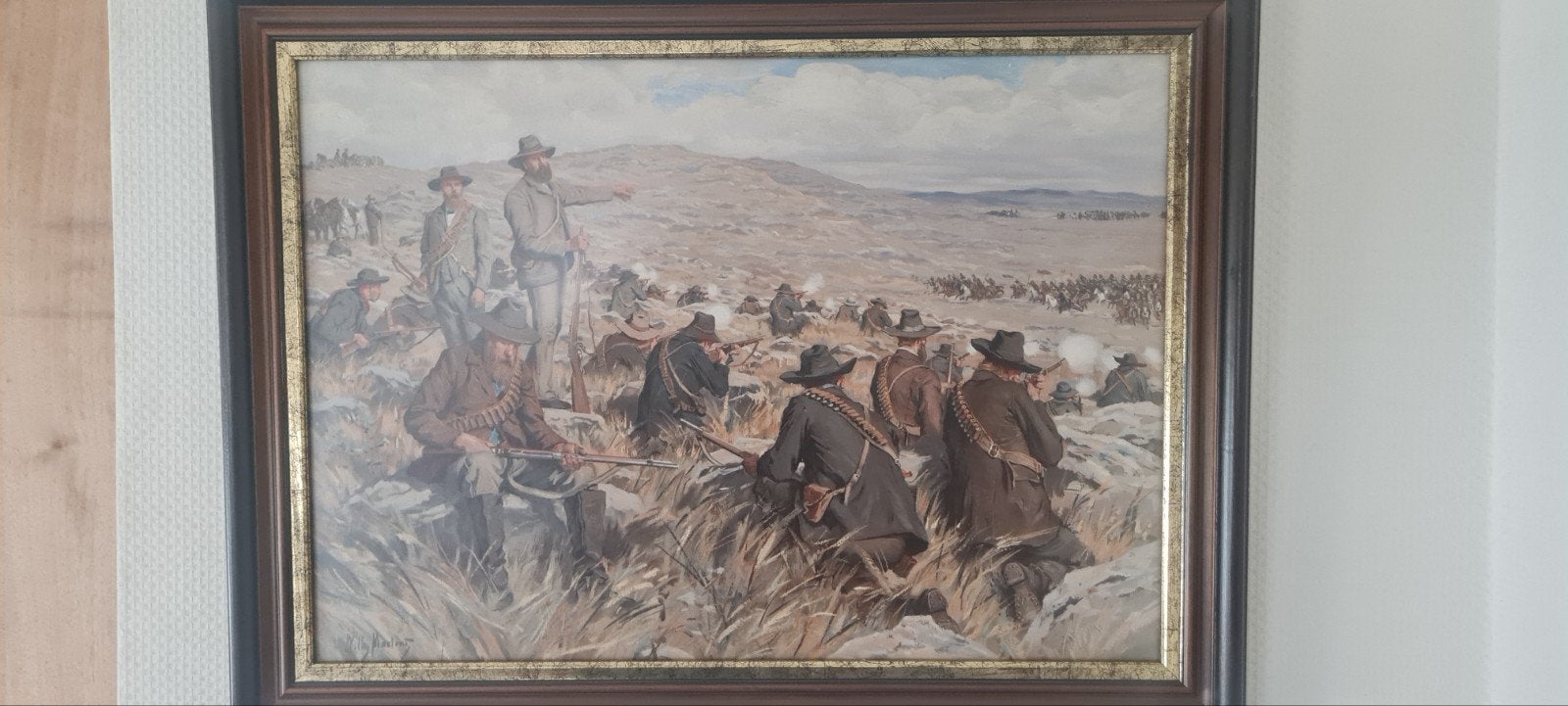 Prent Boerenoorlog in Lijst: Jameson Raid bij Krugersdorp, Antiek en Kunst, Kunst | Schilderijen | Klassiek, Ophalen