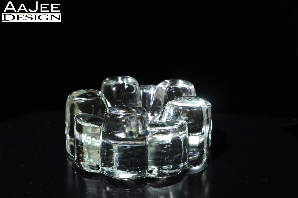 Zware rechaud van glas – Vintage theewarmer – Jaren ’70, Huis en Inrichting, Overige typen, Ophalen of Verzenden, Gebruikt, Glas