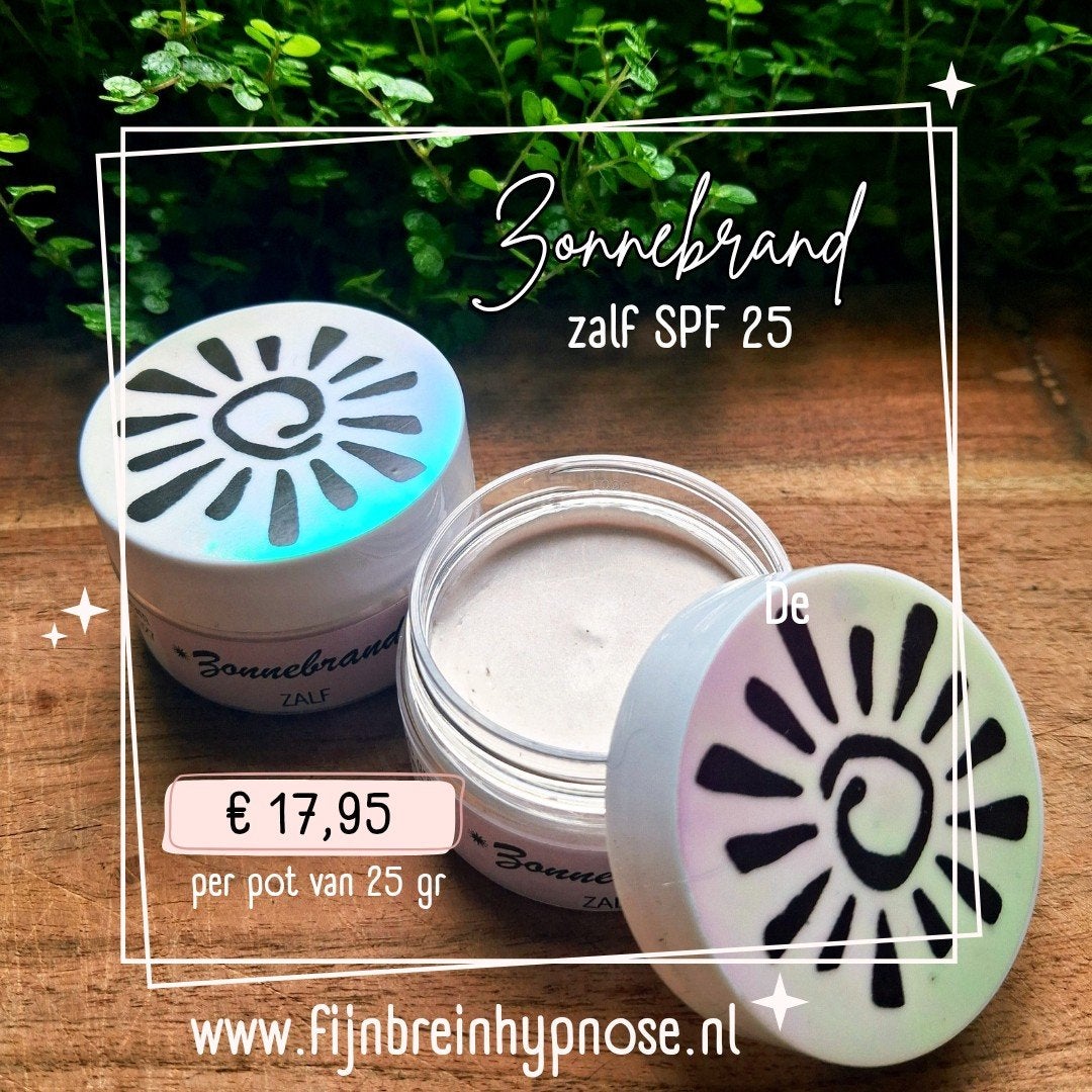 Natuurlijke zonnebrand zalf SPF 25 - met non-nano zinkoxide, Ophalen of Verzenden, Nieuw, Zonnebrand of After Sun