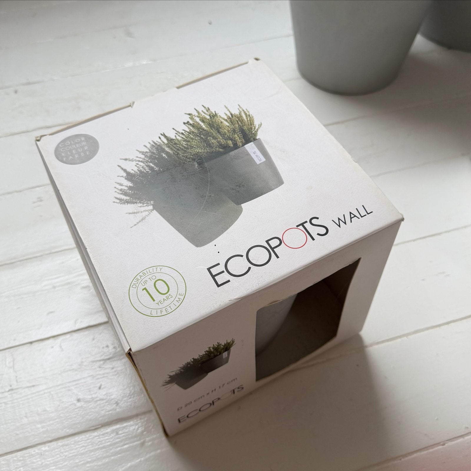 Ecopots Amsterdam Wall Bloempot 20x17 cm - Grijs (2x), Kunststof, Rond, Ophalen of Verzenden, Binnen