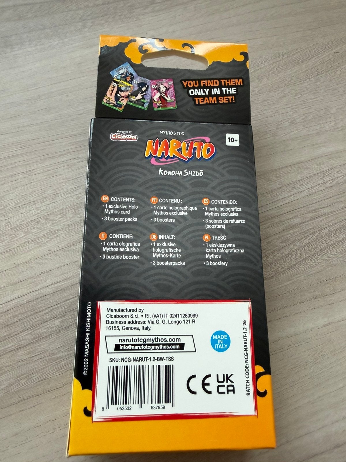 Naruto Mythos TCG Konoha Shidō Sasuke Uchiha Team Set, Ophalen of Verzenden, Zo goed als nieuw