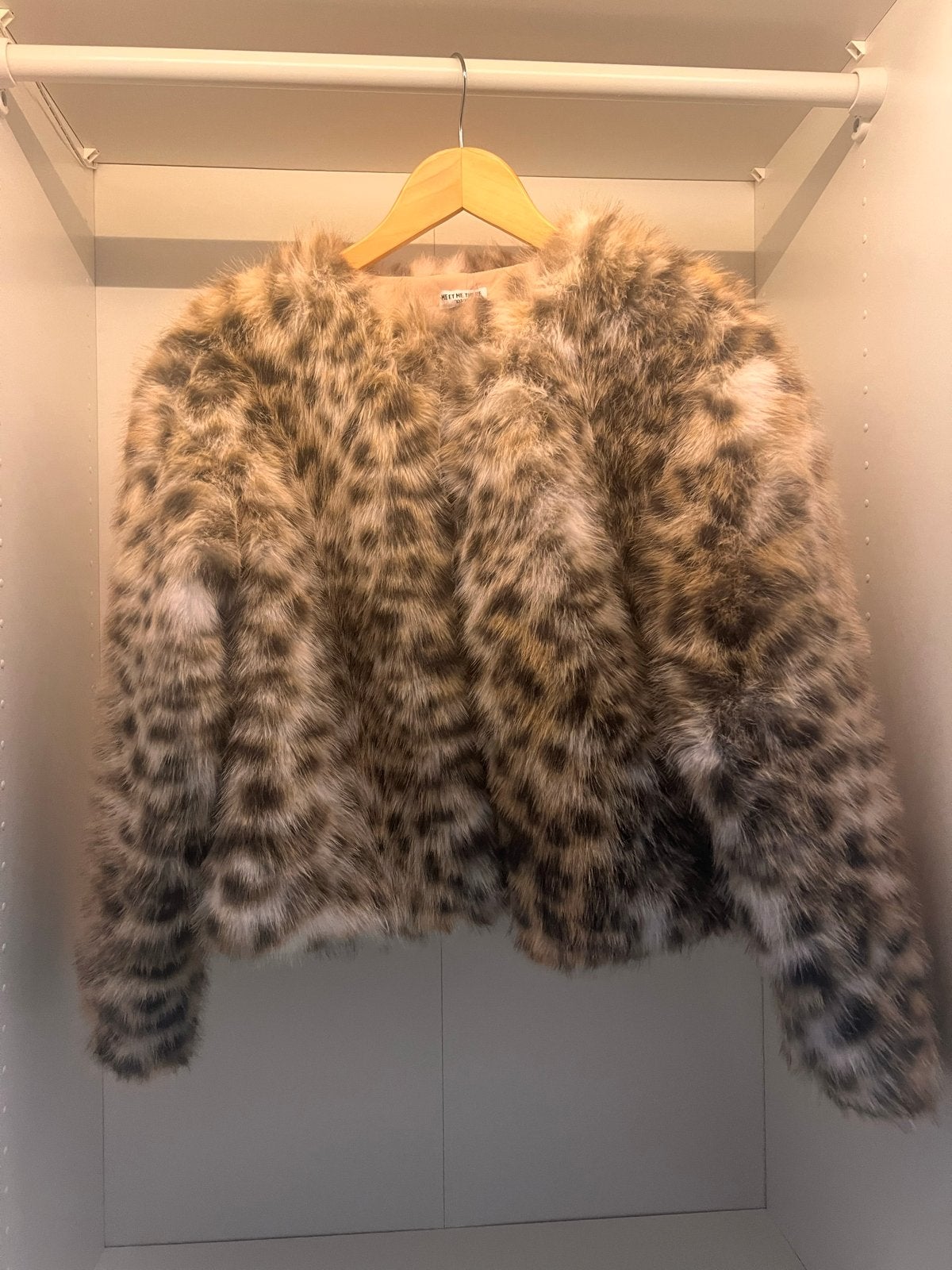 Meet Me There Luipaardprint Faux Fur Jasje, Ophalen of Verzenden, Zo goed als nieuw, Maat 34 (XS) of kleiner, Bruin