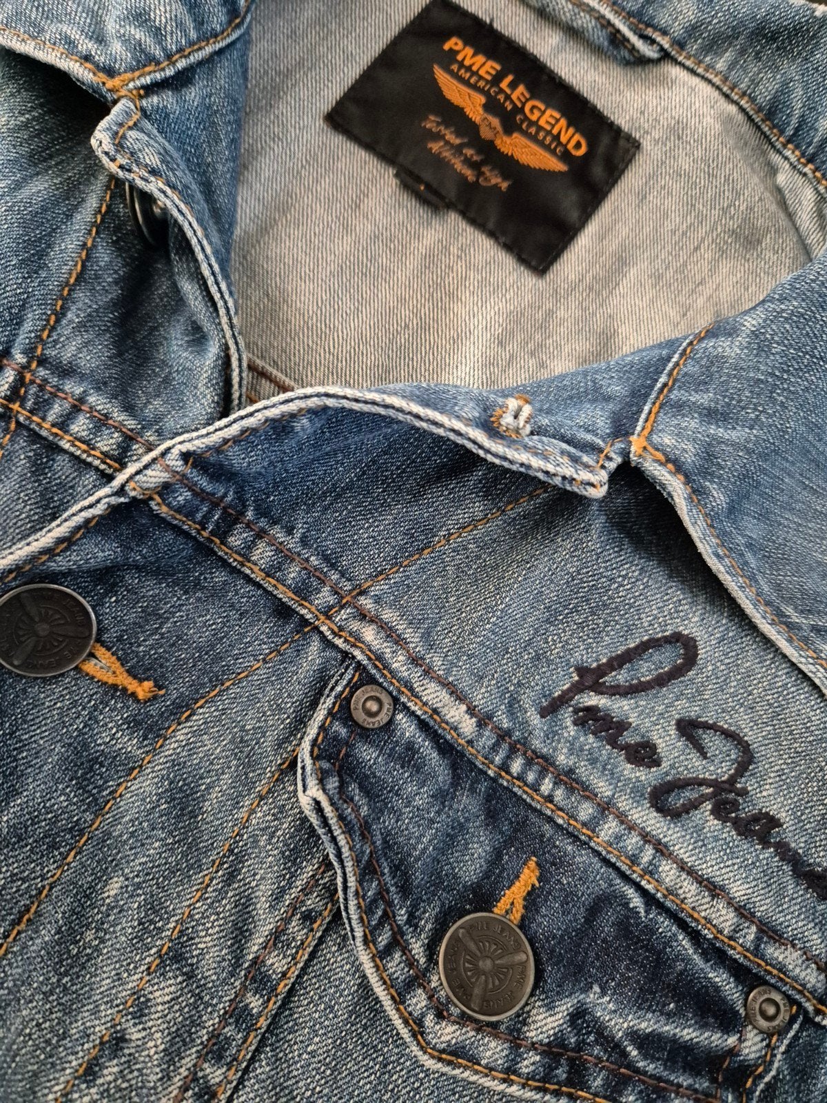 Pme Legend Pall Mall jeans jas spijkerjas spijkerjack maat L, Kleding | Heren, Jassen | Zomer, Maat 52/54 (L), Blauw, ., Ophalen of Verzenden