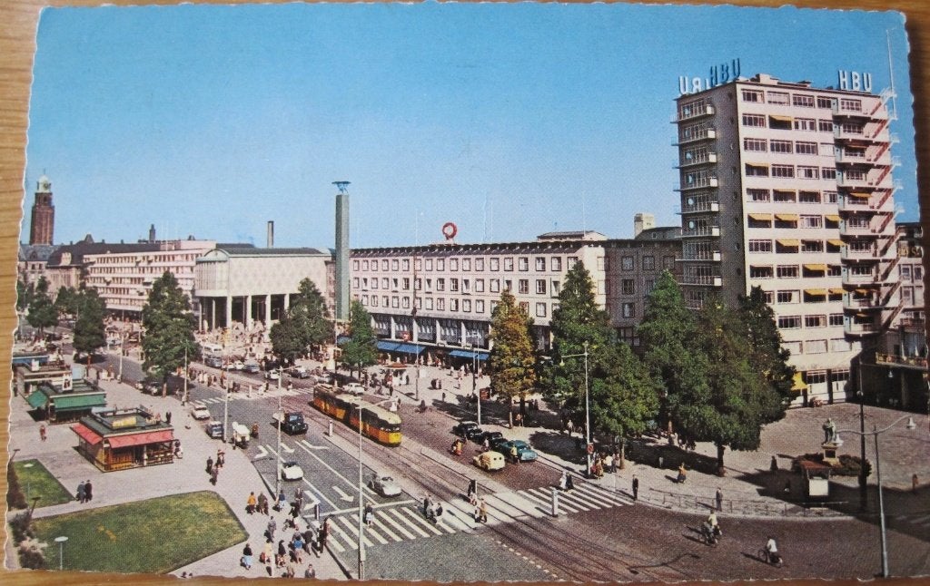Rotterdam - Coolsingel boulevard - 1962, Ophalen of Verzenden, 1960 tot 1980, Gelopen, Zuid-Holland