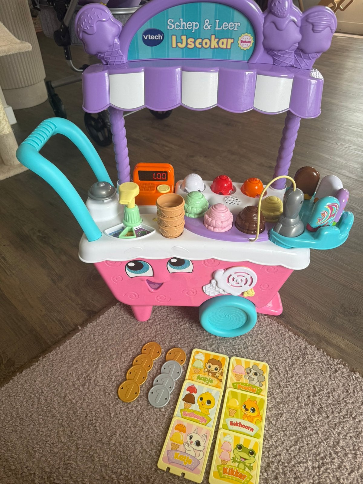 Vtech schep & leer ijscokar deluxe, Ophalen, Zo goed als nieuw