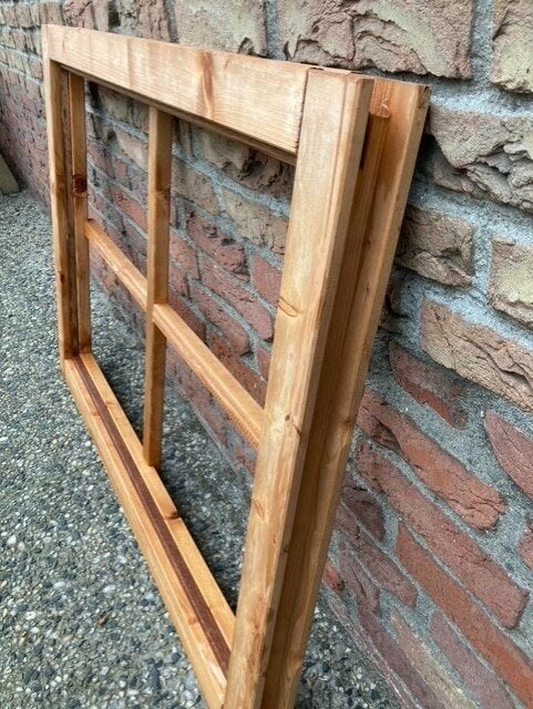 vast raam met dubbel glas  94 x 70 cm, Ophalen, Nieuw, Minder dan 180 cm, Planken