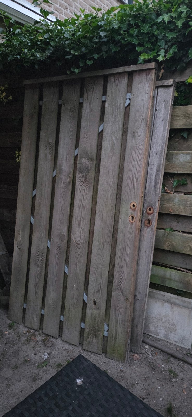 Tuin/Schutting deuren, met gegalvaniseerde stalen frame., Ophalen of Verzenden, Hout, Minder dan 3 meter, 1 tot 2 meter