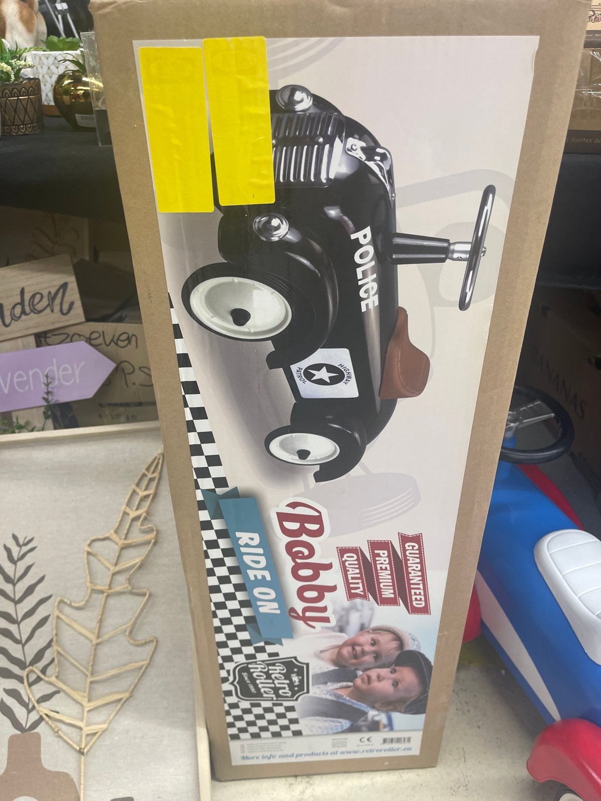 Nieuwe Retro Bobby Police Ride-On Auto Zwart, Ophalen of Verzenden, Nieuw
