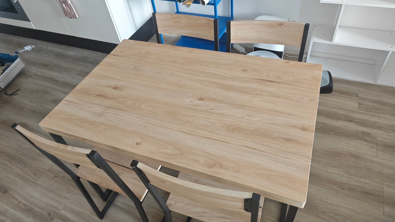 Casa eettafel met 3 stoelen - Hout en metaal, Huis en Inrichting, Tafels | Eettafels, Ophalen