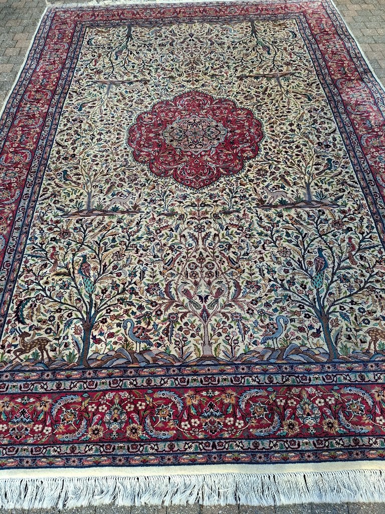 Perzisch Oosters paleis tapijt van zijde GOUM 3.10x2.14, Ophalen, Perzisch Oosters, 200 cm of meer, Geel