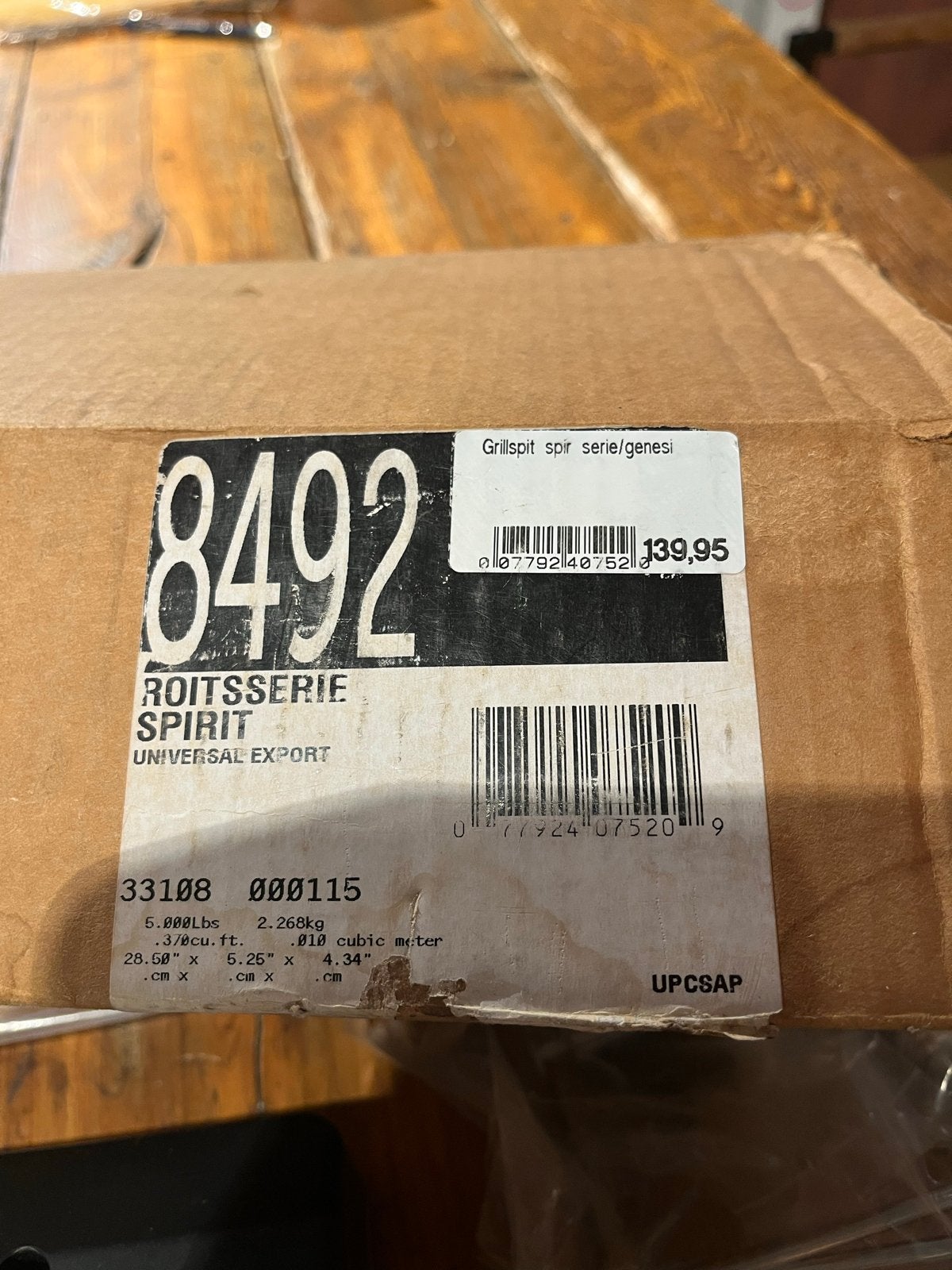 Weber Rotisserie Spit voor Spirit/Genesis Grills, Nieuw, Ophalen of Verzenden, Weber, X