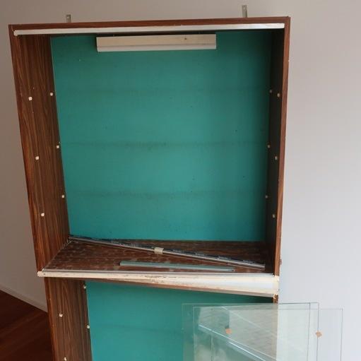 Vitrinekast vintage retro mid century 97 x 35 x 97 SET PRIJS, Huis en Inrichting, Kasten | Vitrinekasten, Ophalen, Glas, 50 tot 100 cm
