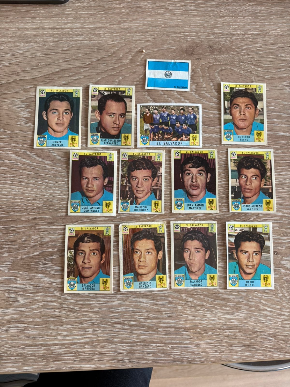 Panini Mexico 70 - El Salvador compleet plus vlag, Verzamelen, Ophalen of Verzenden, Gebruikt, Buitenlandse clubs, Poster, Plaatje of Sticker