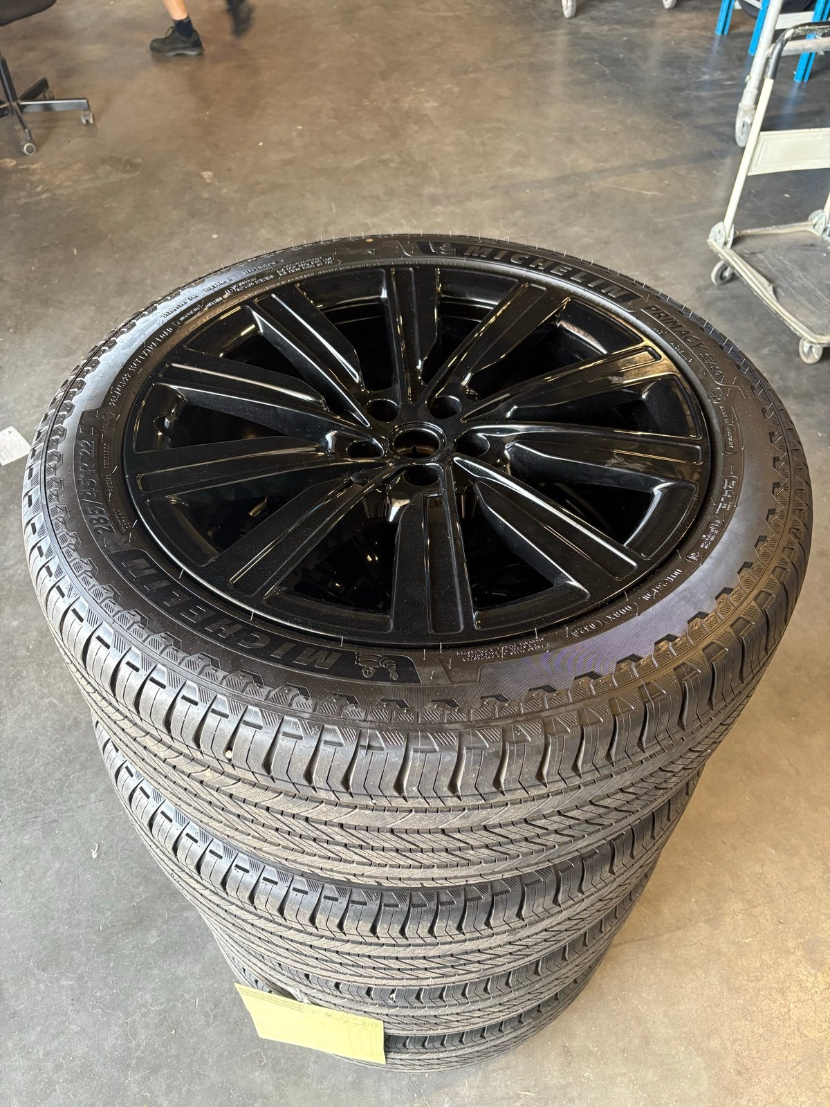 22 inch Land Rover Range Rover wielen met Michelin banden, Ophalen, Gebruikt, 285 mm, Banden en Velgen